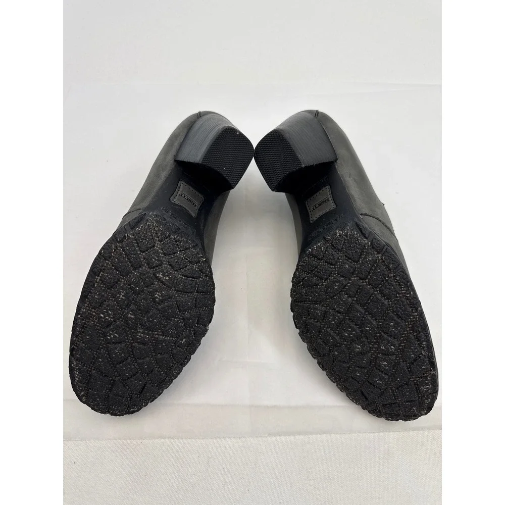 Born Leather Shooties Women 9.5 Grey Slip On Block Heel Professional